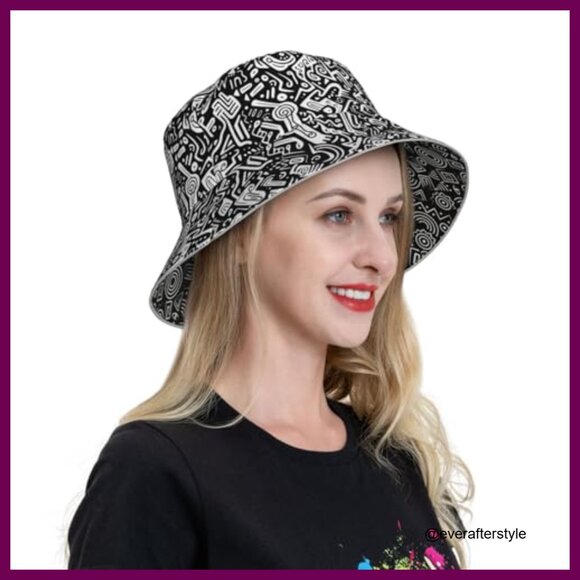 Reversible Fisherman Bucket Hat Double Sided Sun Protection Polyester